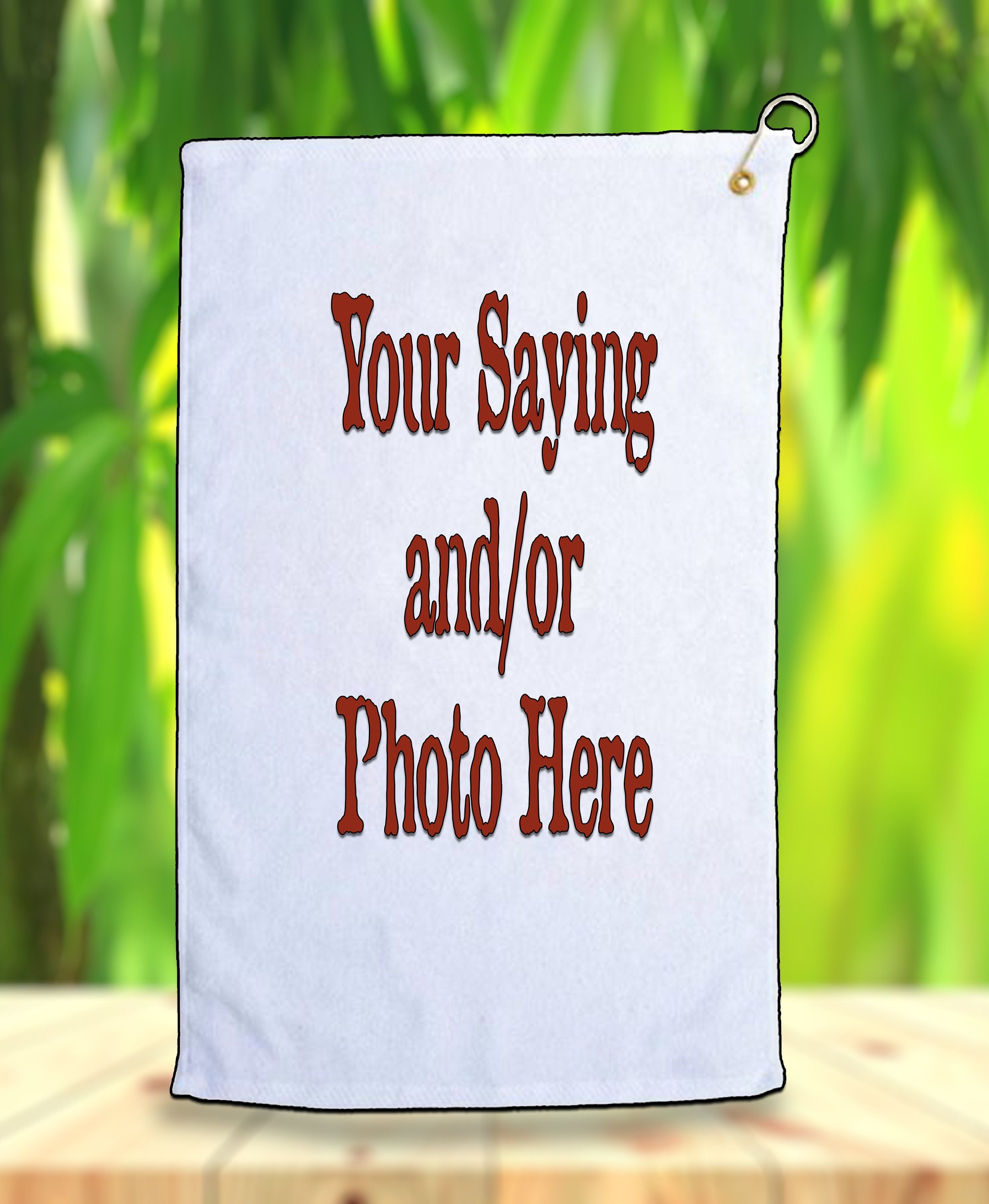 Custom Made Microfiber Golf Towel w/Grommet and Hook
