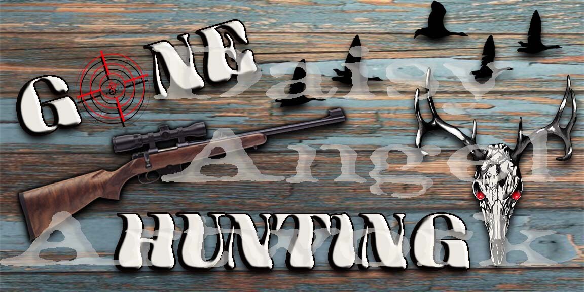 Gone Hunting License Plate