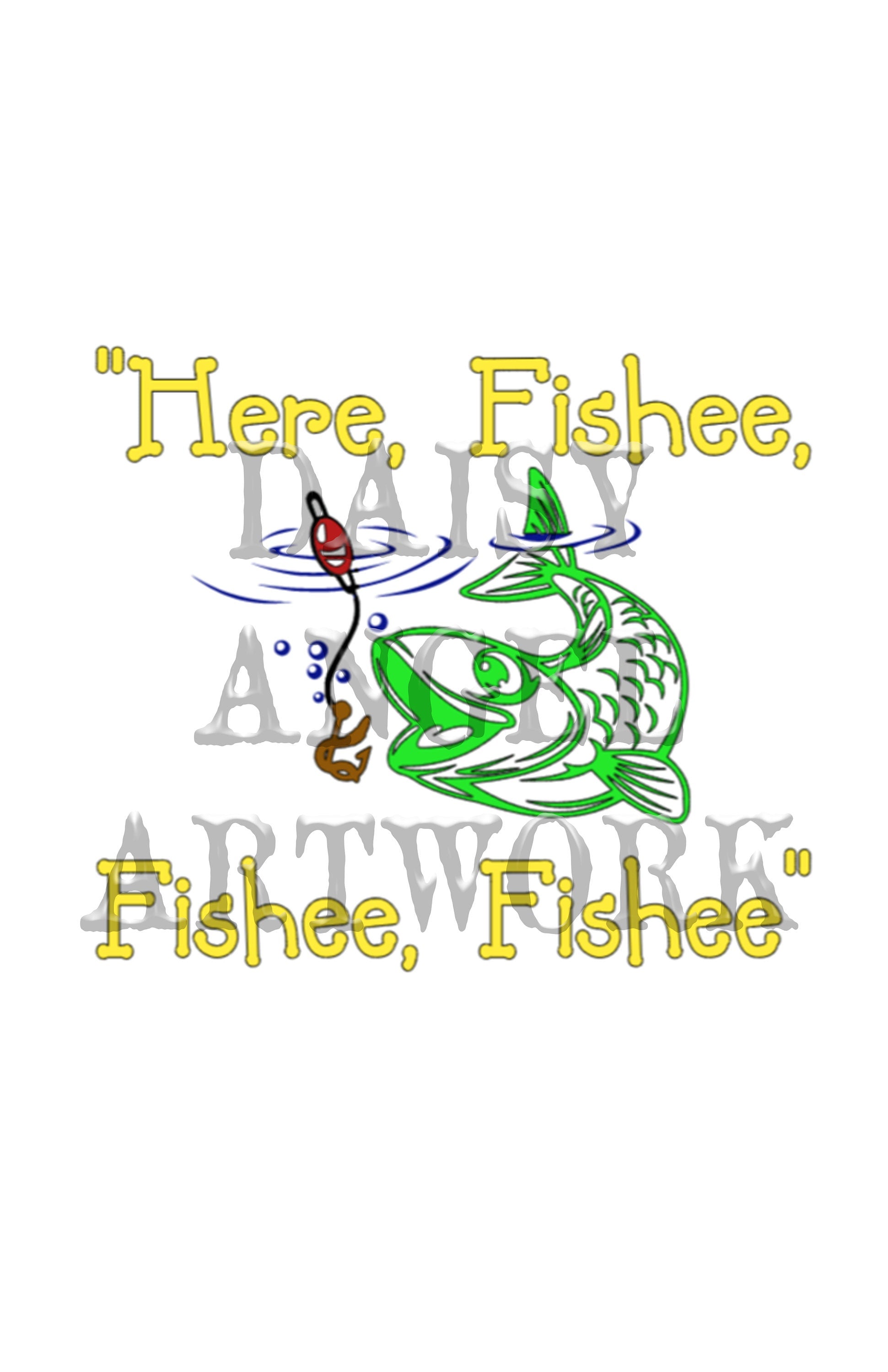 Here Fishee, Fishee, Fishee-Microfiber Hand Towel w/Grommet and Hook