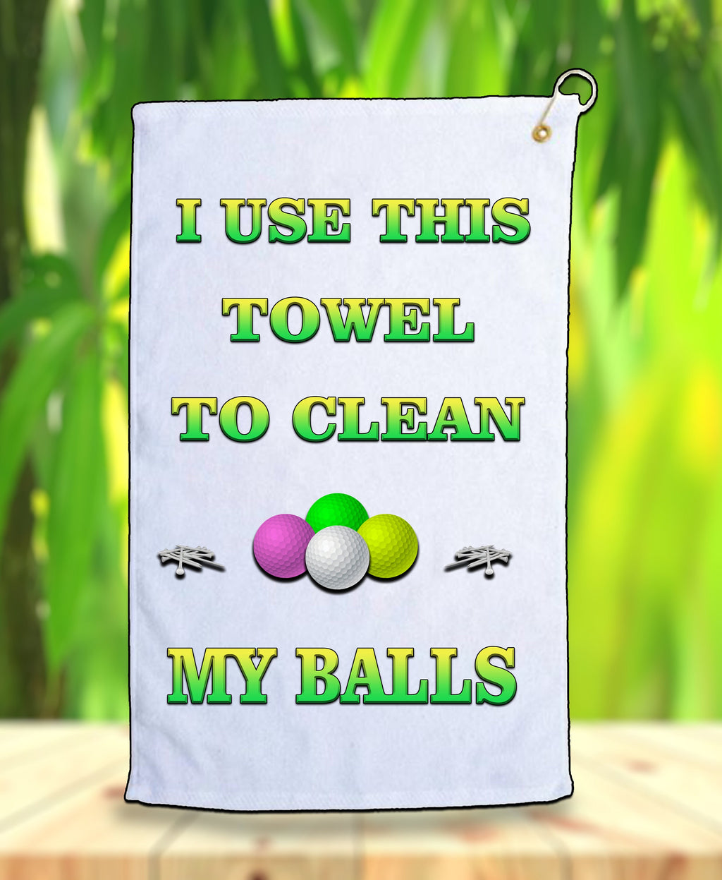I Use This Towel To Clean My Balls-Microfiber Golf Towel w/Grommet and Hook