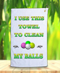 I Use This Towel To Clean My Balls-Microfiber Golf Towel w/Grommet and Hook