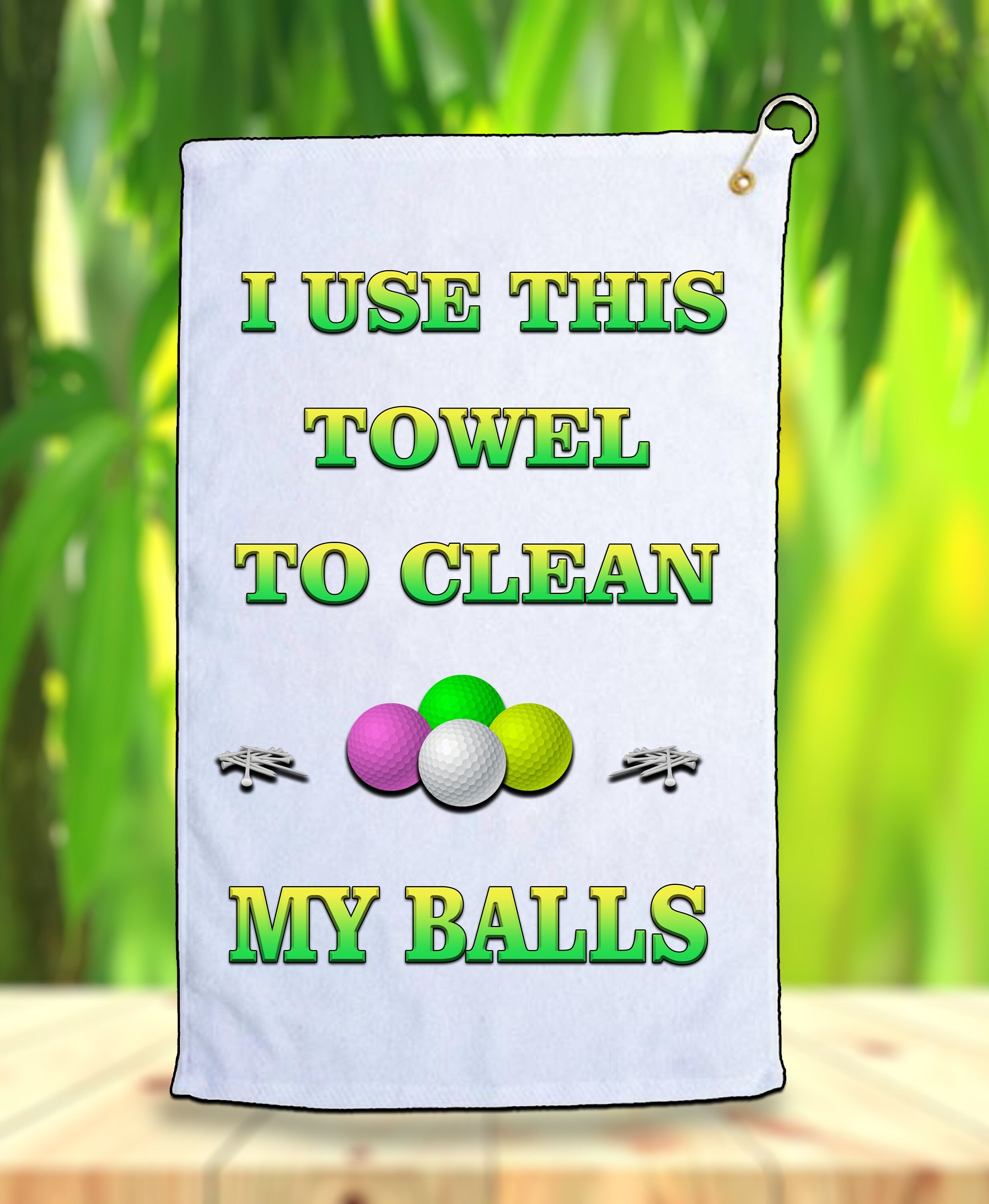 I Use This Towel To Clean My Balls-Microfiber Golf Towel w/Grommet and Hook