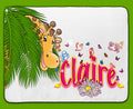 Fleece Baby Blanket - Have Your Child's Name with a Giraffe Scene Onto the Blanket