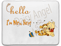 Fleece Baby Blanket - Hello I'm New Here - Winnie the Pooh