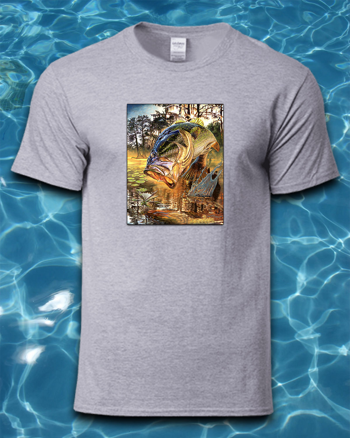 Sublimated Fishing T-Shirt-Bass Jumping