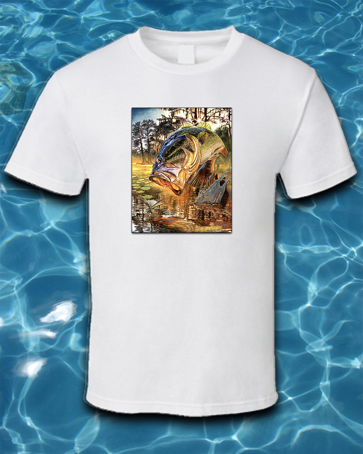 Sublimated Fishing T-Shirt-Bass Jumping