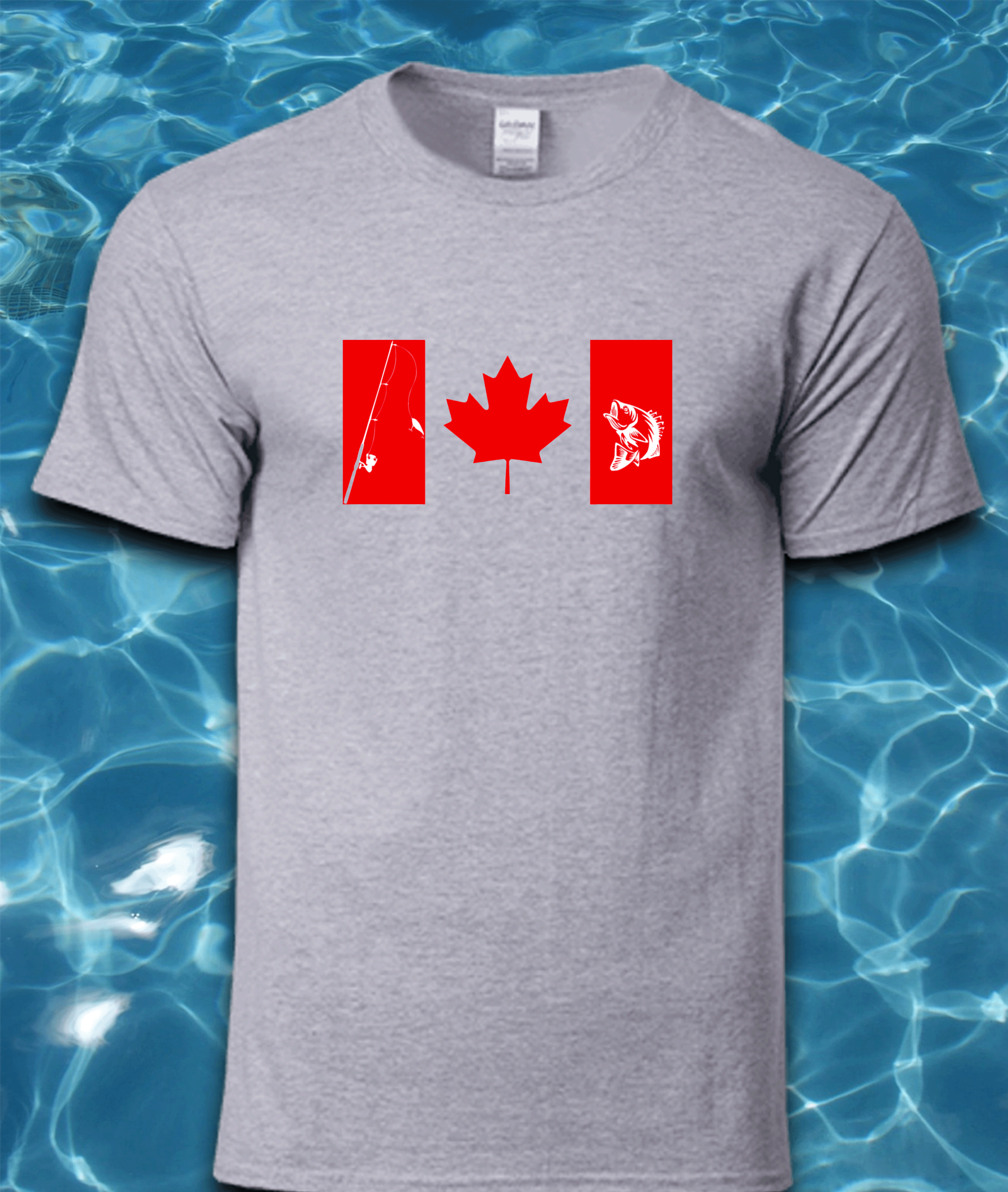 Sublimated Fishing T-Shirt-Canadian Flag