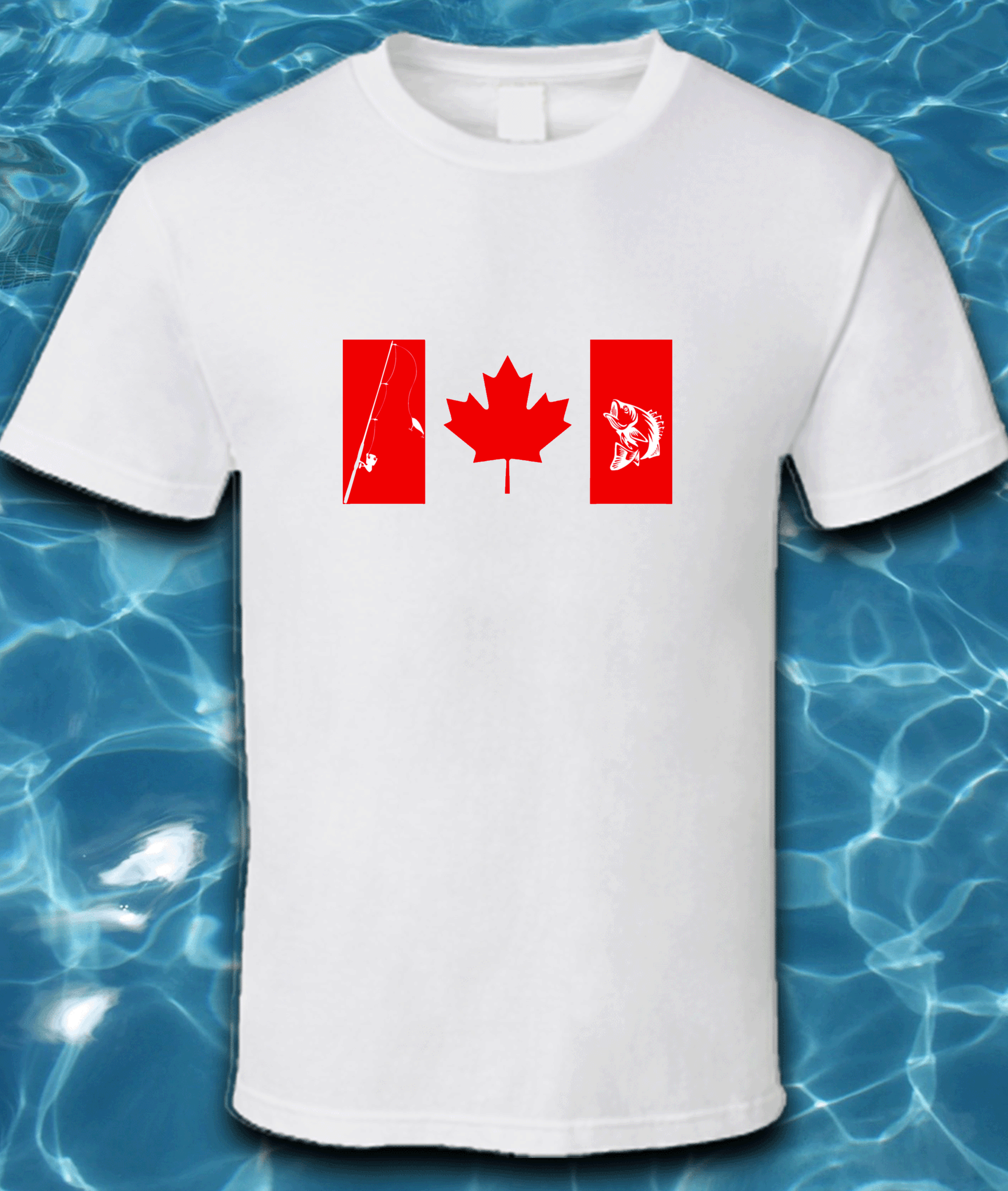 Sublimated Fishing T-Shirt-Canadian Flag