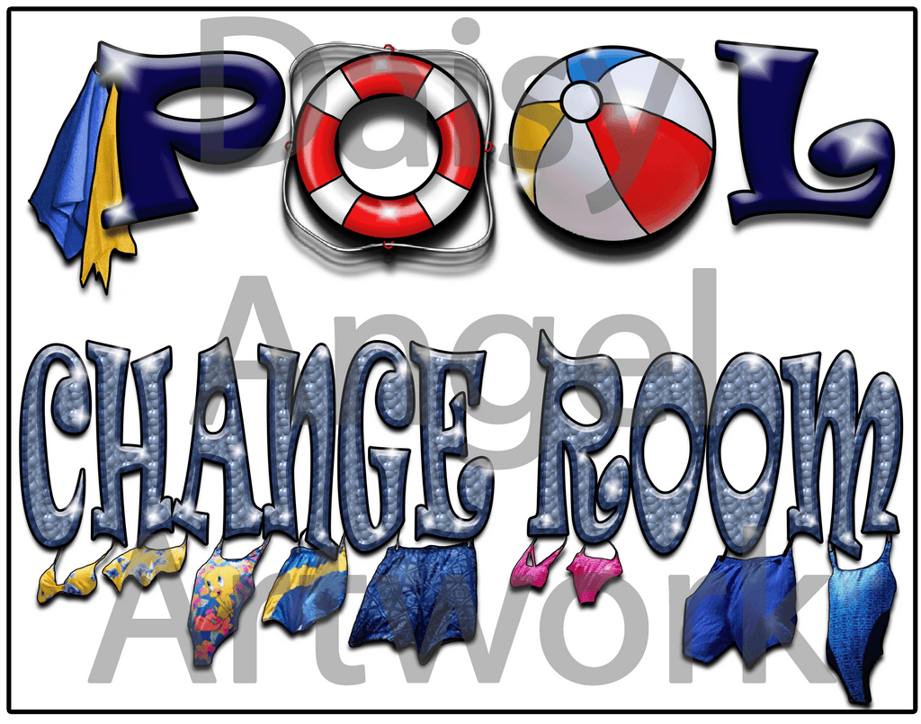 Pool Change Room Aluminum Sign - Sublimated - Will Never Fade