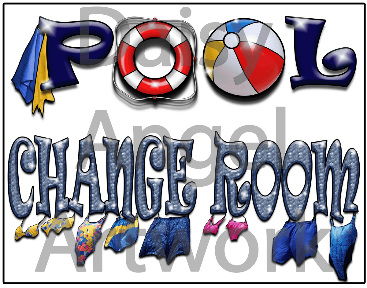 Pool Change Room Aluminum Sign - Sublimated - Will Never Fade