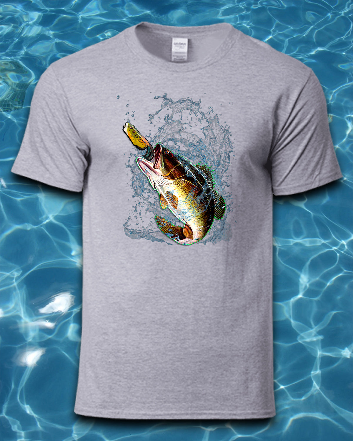 Sublimated Fishing T-Shirt-Bass Jumping for Lure