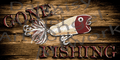 Gone Fishing Aluminum Sign - Sublimated