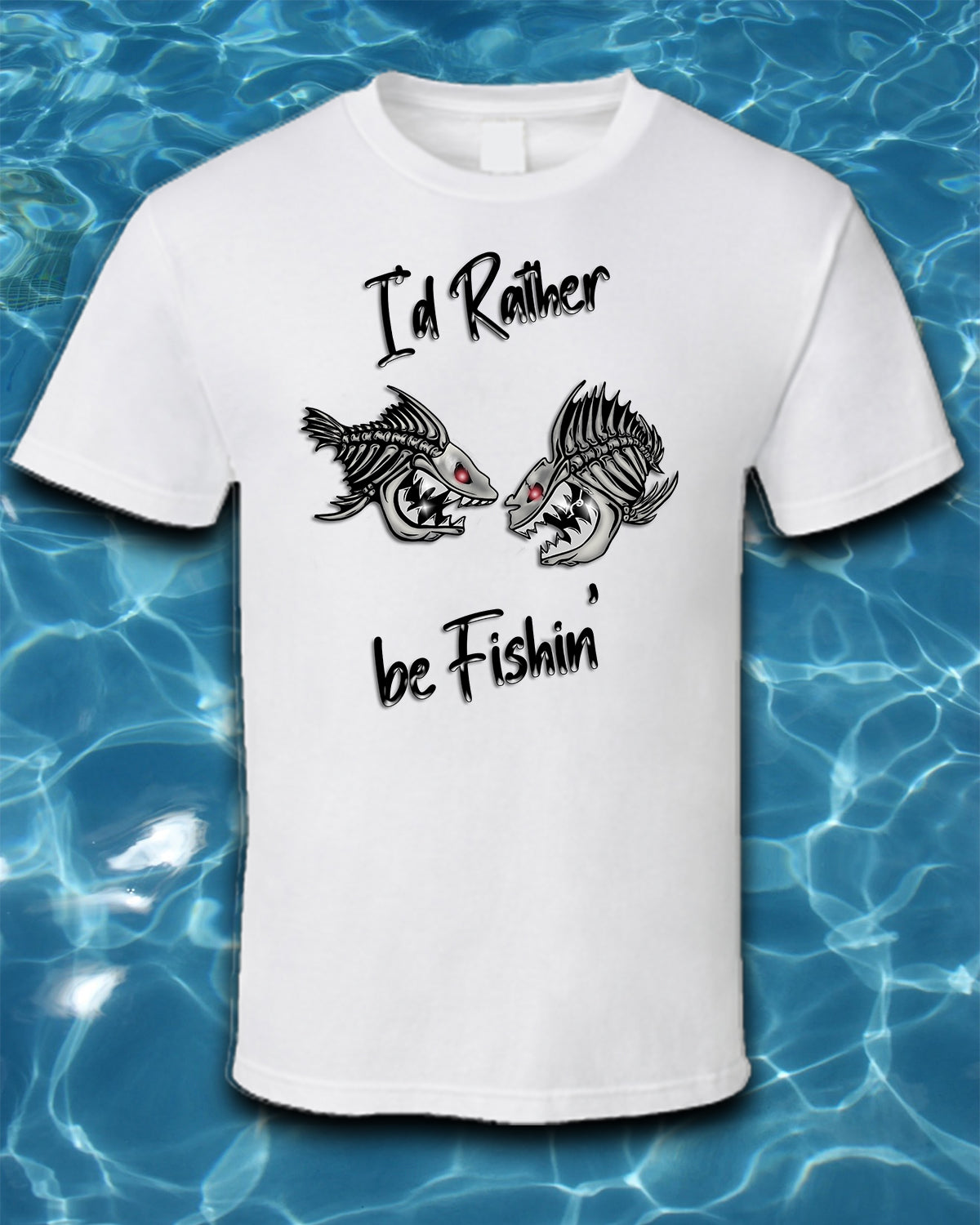 Sublimated Fishing T-Shirt-I'd Rather be Fishin'