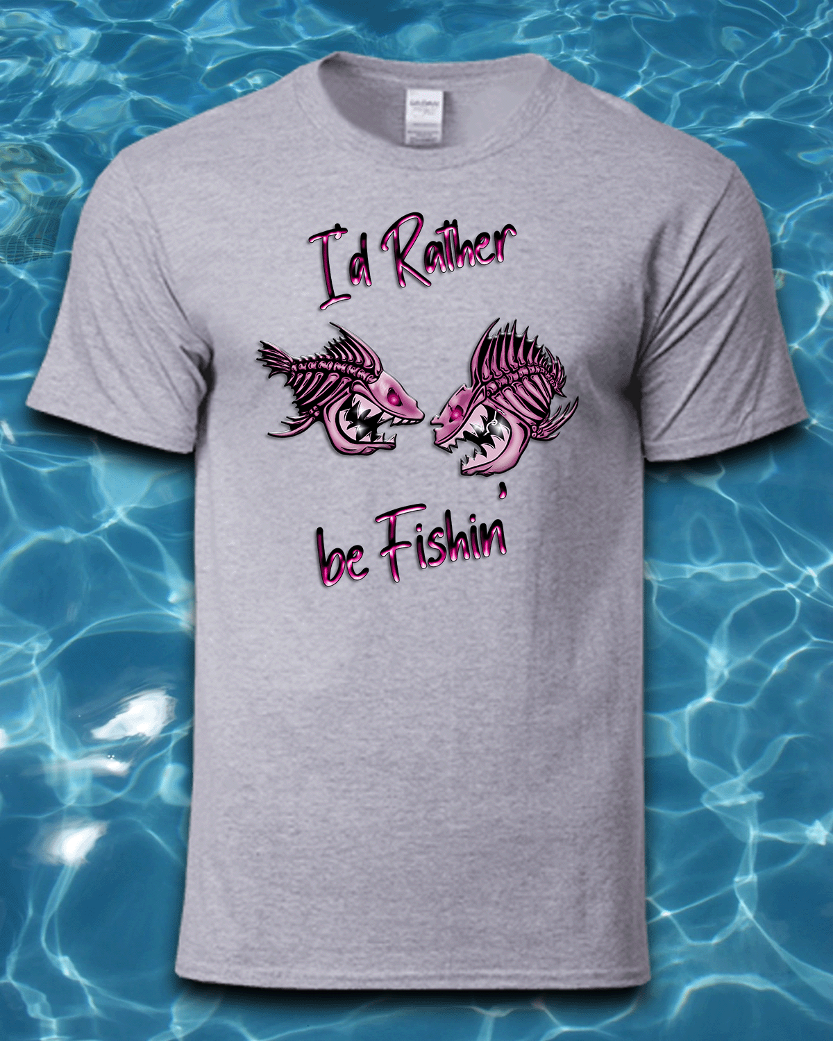 Sublimated Fishing T-Shirt-I'd Rather be Fishin'