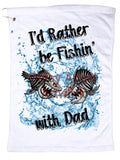 I'd Rather be Fishin' With....Microfiber Hand Towel w/Grommet and Hook