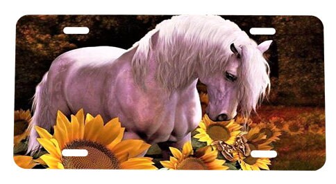 License Plate with Horses