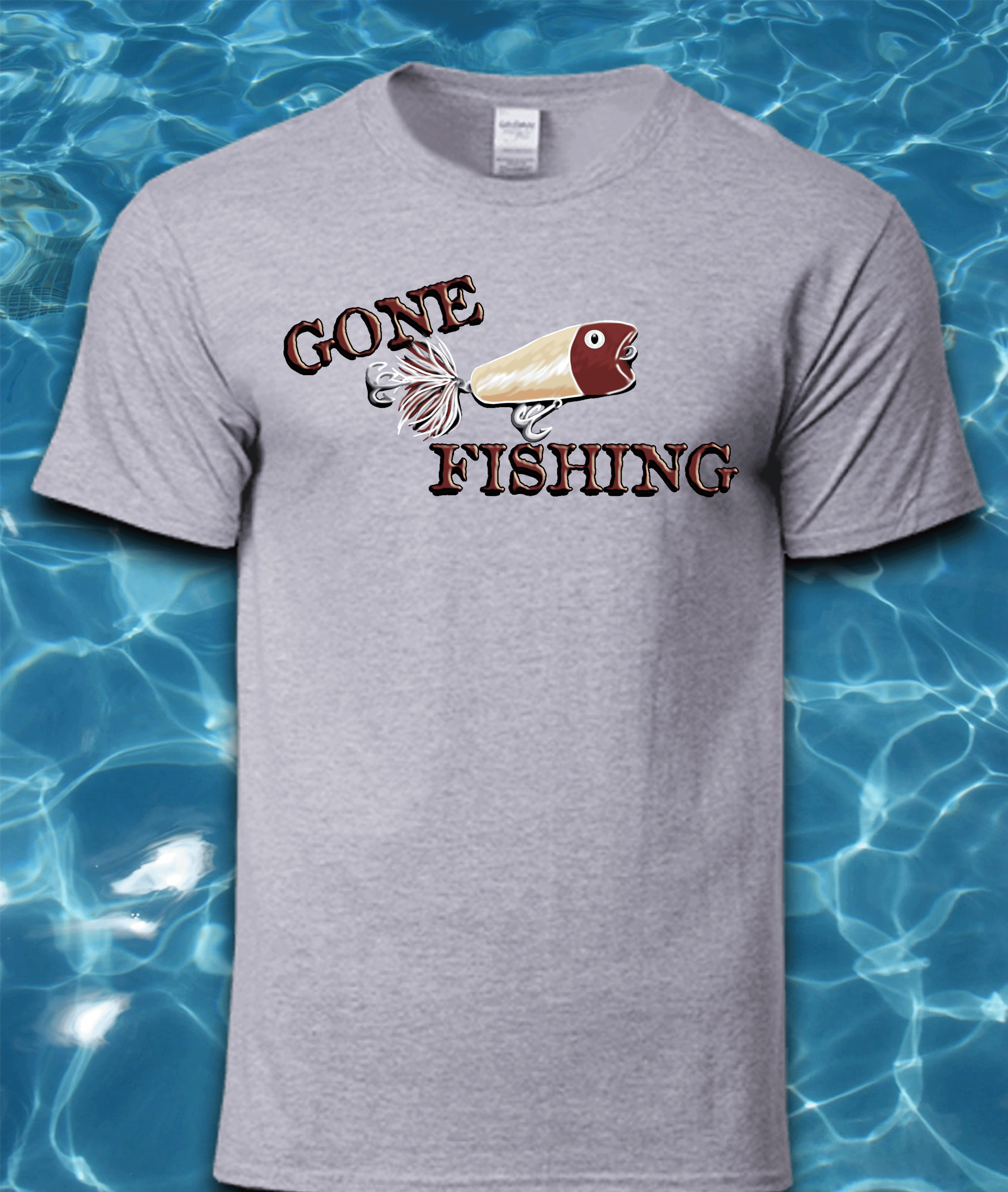 Sublimated Fishing T-Shirt-Gone Fishing