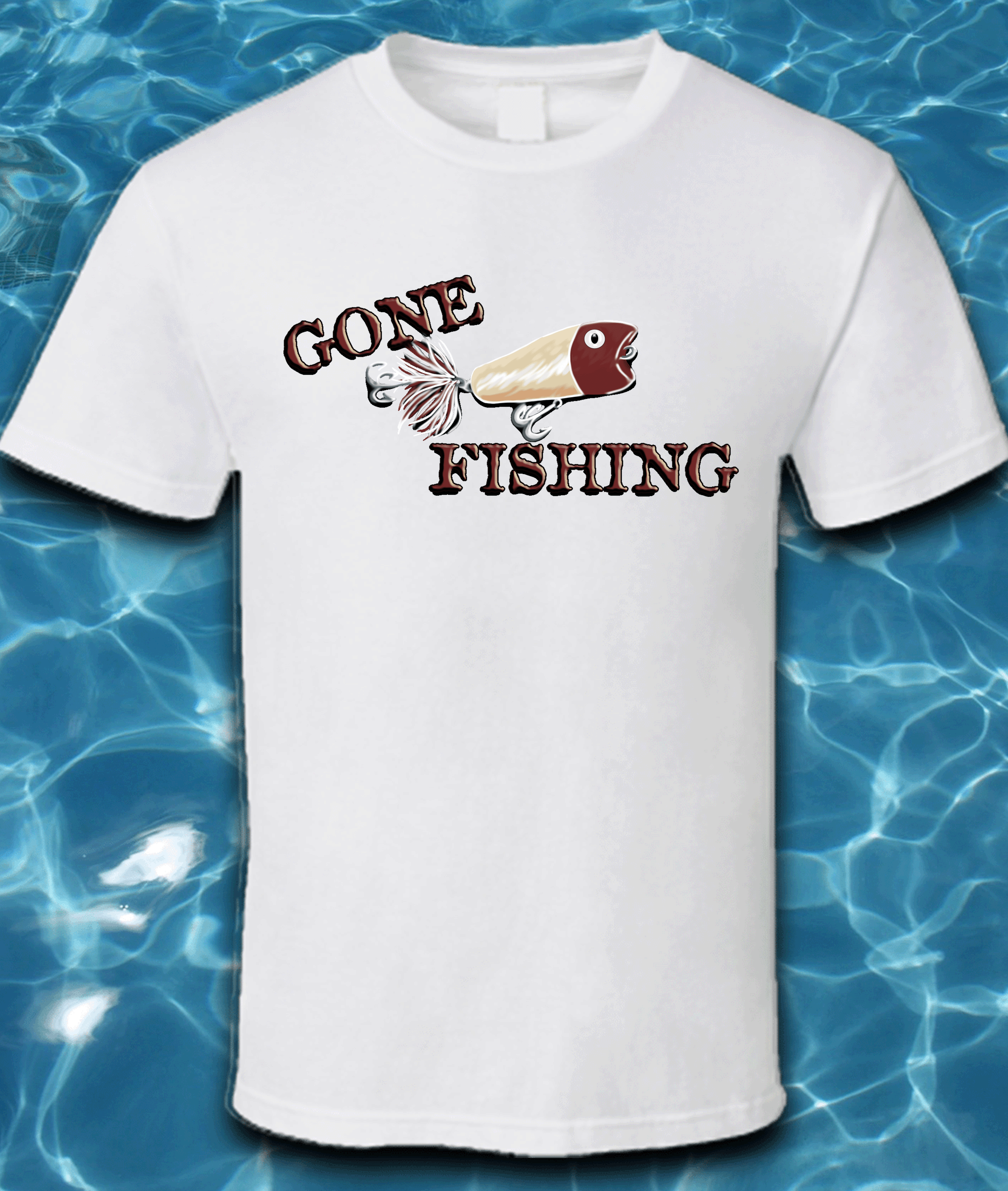 Sublimated Fishing T-Shirt-Gone Fishing