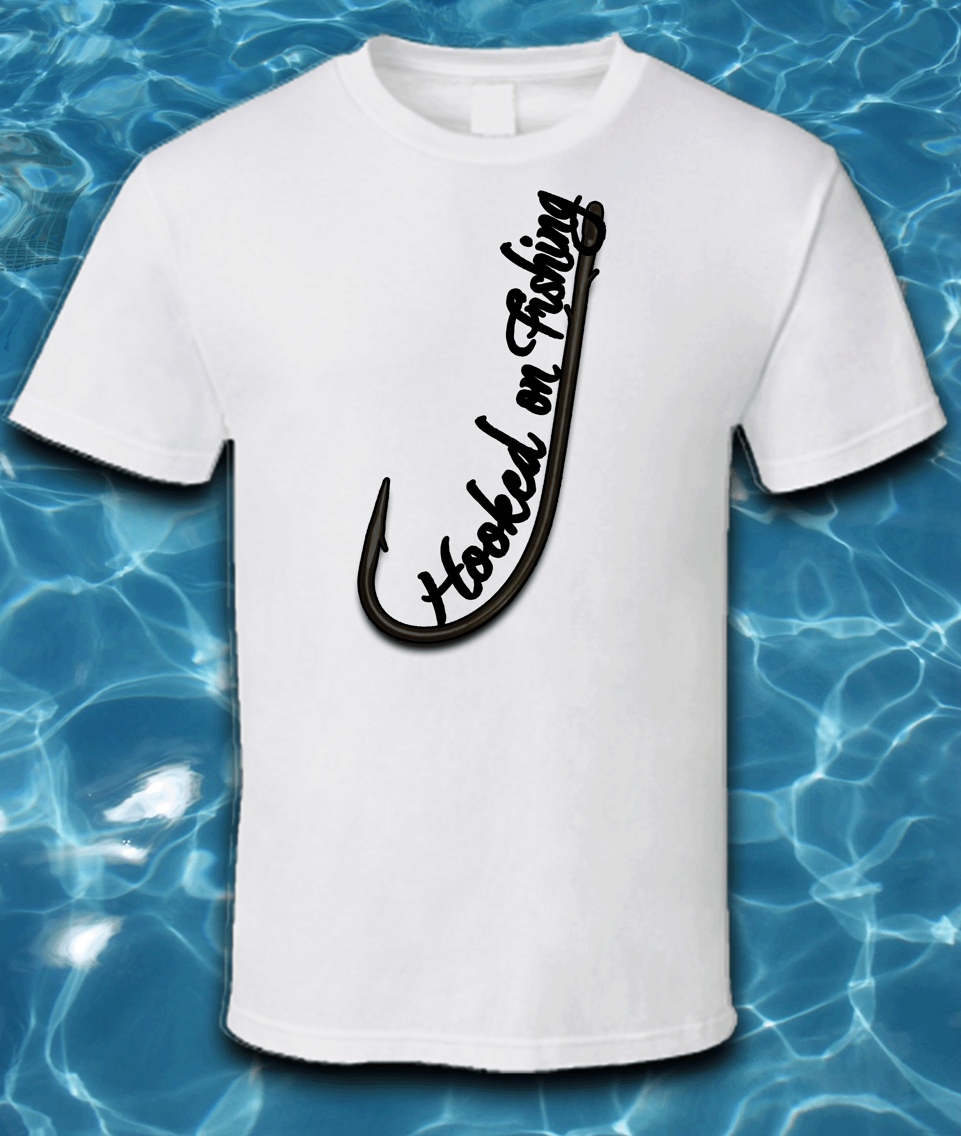 Sublimated Fishing T-Shirt-Hooked on Fishing