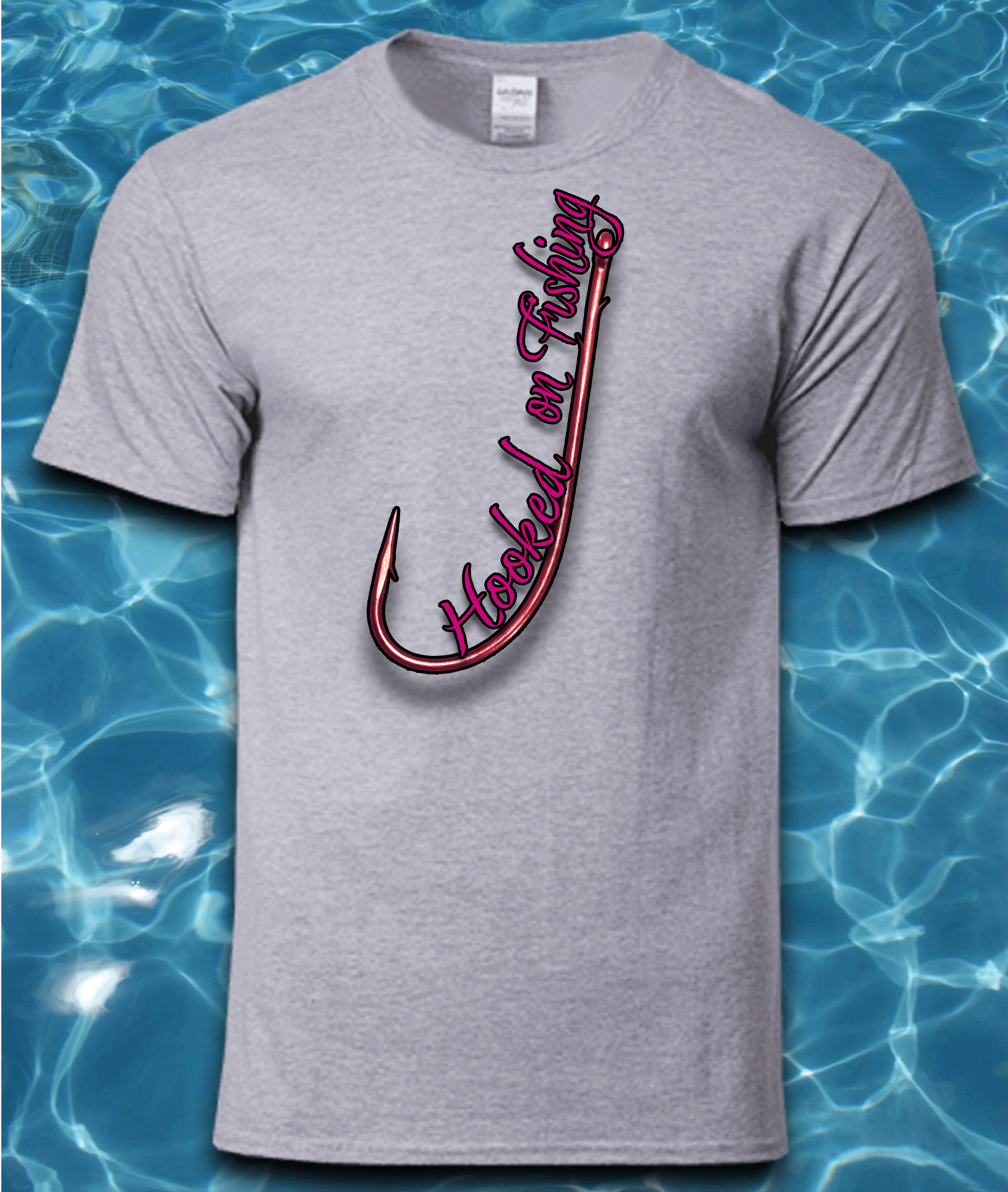 Sublimated Fishing T-Shirt-Hooked on Fishing