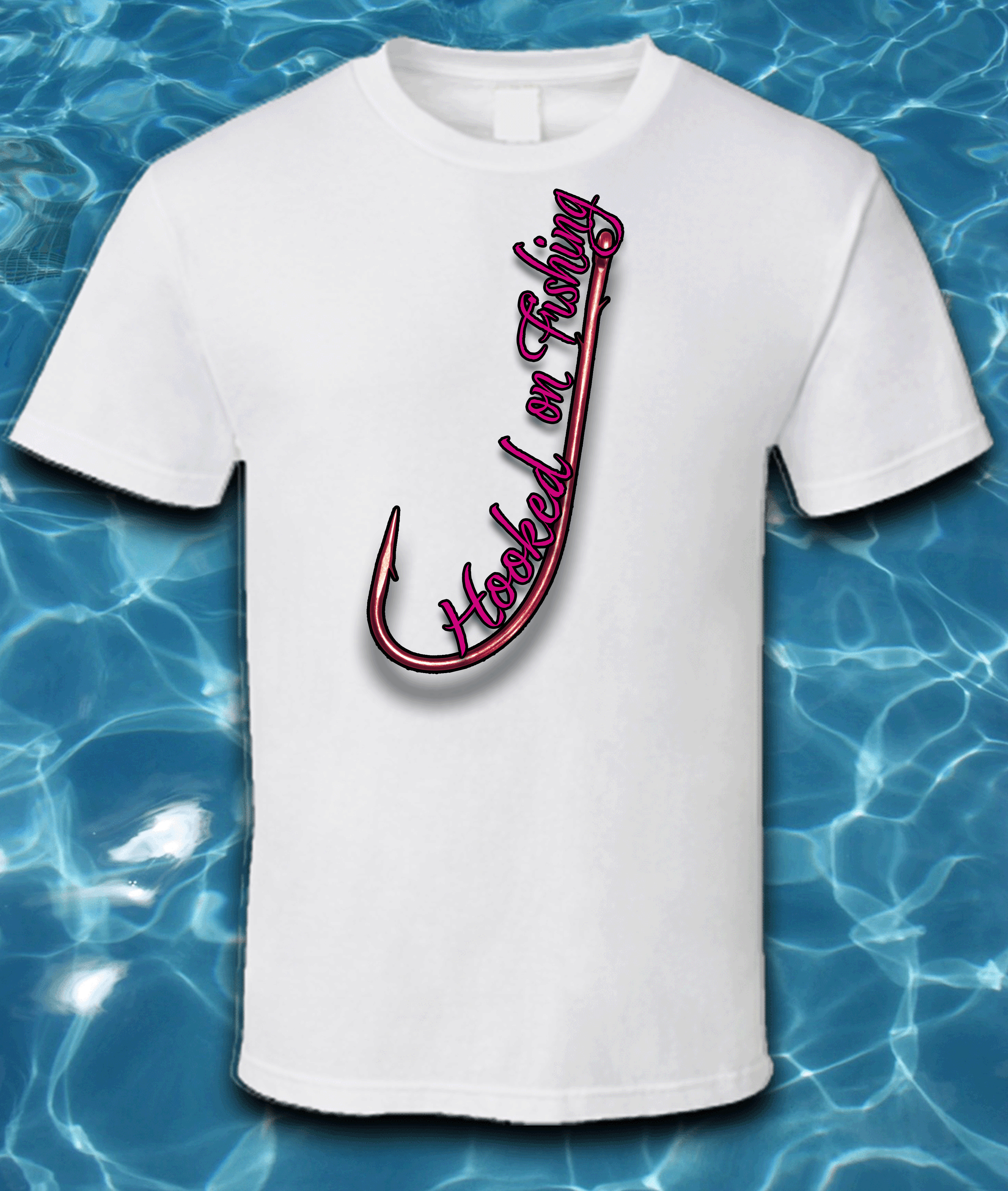 Sublimated Fishing T-Shirt-Hooked on Fishing